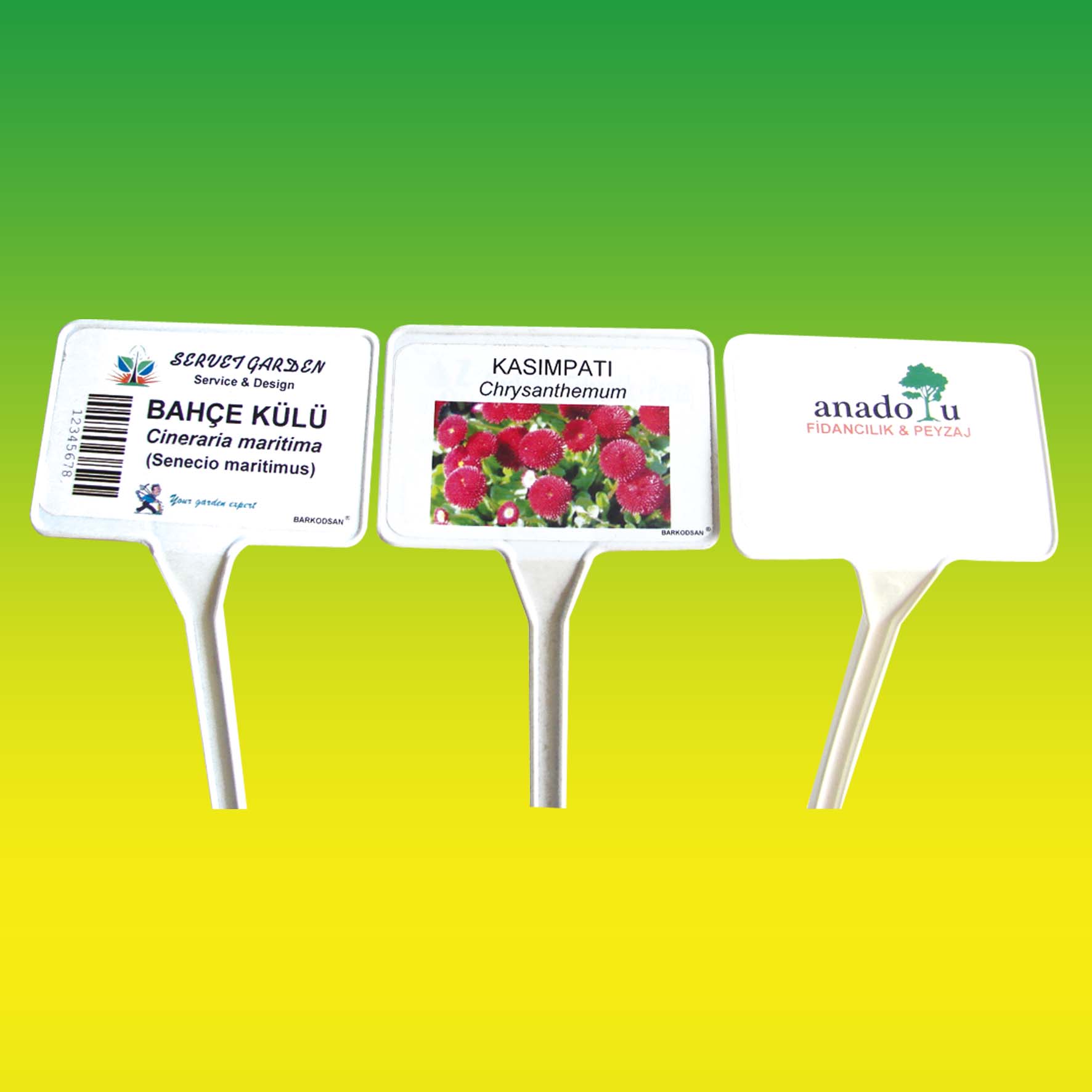 Fide ve Çiçek Satış Alanları için Renkli Etiketler & Tohum Paketleri